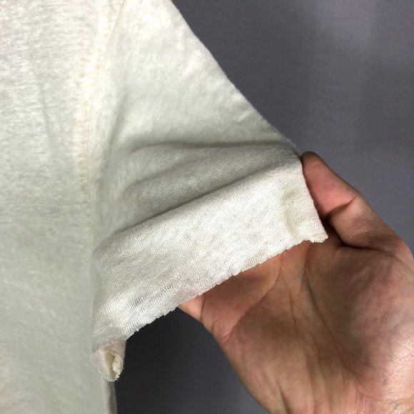 Zara Women's Oatmeal Linen Oversize Raw Hem Sleeve Shirt Size Small - Picture 2 of 9